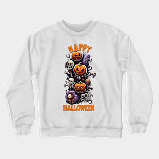 Scary Pumpkins And Skulls, Spooky, Horror, Halloween Crewneck Sweatshirt